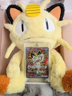 Meowth Plush + Meowth ex SAR Japanese Pokemon Card Gift Set Cute Boxed fromJapan - Image 3