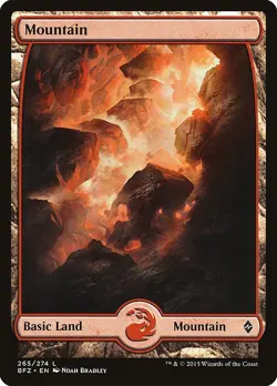Lot of 20x Mountain #265 - BFZ Battle For Zendikar - MTG Magic FULL ART Land NM - Image 1