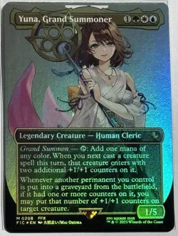 MTG Yuna, Grand Summoner Commander: Final Fantasy Foil Borderless Mythic 208 - Image 1