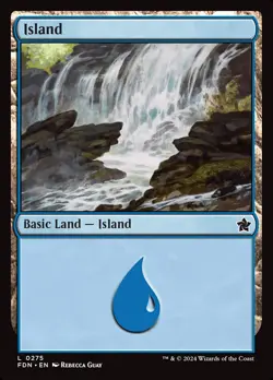 MTG Foundations *FOIL* L Island #0275 PLAYSET 4X X4 - Image 1