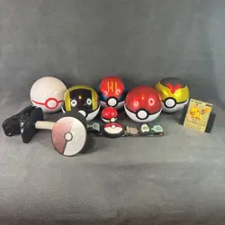 Pokemon Ball Tins & Misc Toys Lot - Image 1