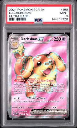 PSA MINT 9 - 2024 POKEMON SCR EN-STELLAR CROWN ULTRA RARE 160 DACHSBUN ex - Image 1