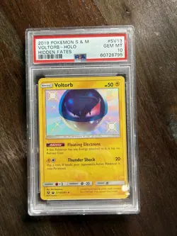 Voltorb SV13 PSA 10 Gem Mint Hidden Fates Shiny Holo Pokemon Card - Image 1