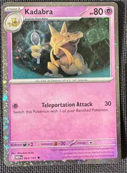 KADABRA 064/165 UNCOMMON 151 COSMOS HOLO POKEMON NM - Image 1