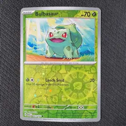 BULBASAUR 001/165 COMMON 151 POKEMON COSMOS REVERSE HOLO NM 4 - Image 1