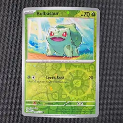 BULBASAUR 001/165 COMMON 151 POKEMON COSMOS REVERSE HOLO NM 1 - Image 1