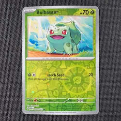 BULBASAUR 001/165 COMMON 151 POKEMON COSMOS REVERSE HOLO NM 2 - Image 1