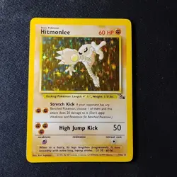 Pokemon TCG Hitmonlee Fossil 7/62 Unlimited Holo Rare LP+ - Image 1