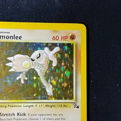 Pokemon TCG Hitmonlee Fossil 7/62 Unlimited Holo Rare LP+ - Image 3