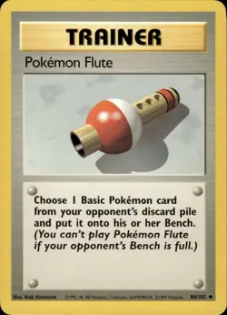 Pokemon Base Set Pokemon Flute Trainer 86/102 BC - Image 1