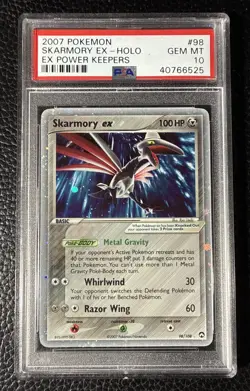 2007 Pokemon EX Power Keepers #98 Skarmory EX PSA 10 - Image 1