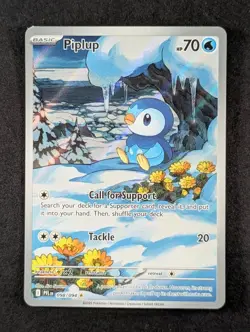 2025 Pokemon PIPLUP #098/094 Phantasmal Flames Illustration Rare Holo English - Image 1
