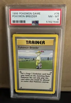1999 Pokemon TCG Pokemon Breeder 76/102 PSA 8 NM-MT Base Set - Image 1