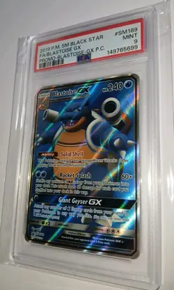 Pokemon BLASTOISE GX SM Black Star Promo SM189 Full Art Holo 🌟 PSA 9 MINT - Image 2