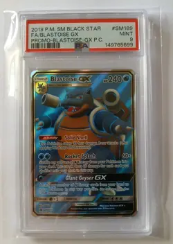 Pokemon BLASTOISE GX SM Black Star Promo SM189 Full Art Holo 🌟 PSA 9 MINT - Image 3