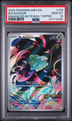 2025 Pokemon Mega Evolutions Bulbasaur stamped 133/132 PSA 10 - Image 1