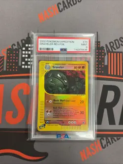 2002 POKEMON EXPEDITION 79 GRAVELER-REVERSE FOIL PSA 9 - Image 1