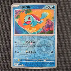 SQUIRTLE 007/165 COMMON POKEMON COSMOS REVERSE HOLO NM 1 - Image 1