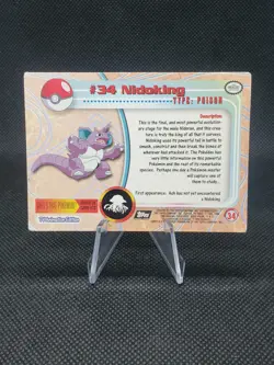 TOPPS - NIDOKING #34 - HOLO- LP - TV Animation Series 1 - BLACK LOGO - Pokemon - Image 2