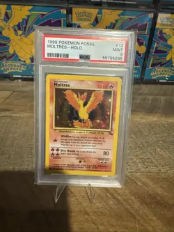 🔥🐦‍🔥1999 Pokemon Fossil Moltres Holo #12 PSA 9 Mint WOTC Unlimited 🔥🐦‍🔥 - Image 1
