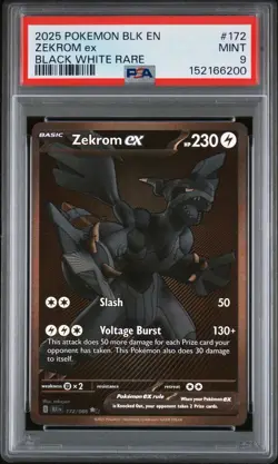 Pokemon TCG Zekrom ex 172/086 Sv: Black Bolt Black White Rare Holo PSA 9 - Image 1