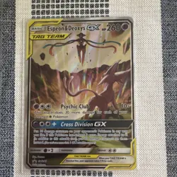 Espeon & Deoxys GX SM240 TAG TEAM Promo Holo Pokemon Card HP 260 - Image 1