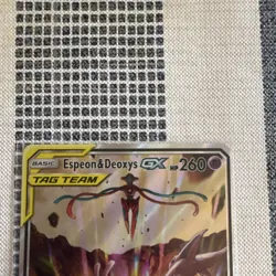Espeon & Deoxys GX SM240 TAG TEAM Promo Holo Pokemon Card HP 260 - Image 3