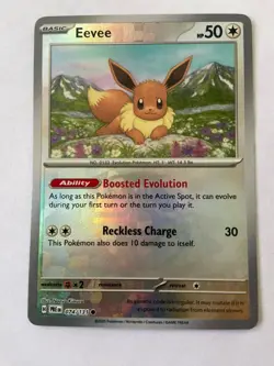 Eevee Master Ball Reverse Holo 074/131 Prismatic Evolutions Pokemon Card TCG - Image 1