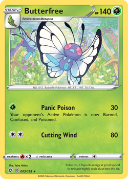 Butterfree 003/192 Rare Rebel Clash Pokemon NM/M - Image 1