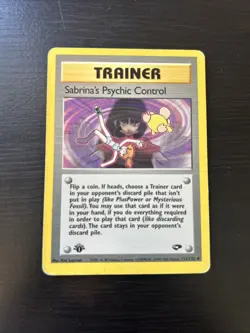 Sabrina's Psychic Control 121/132 1st Edition Gym Challenge Pokemon Card MP - Image 1