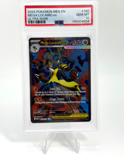 Pokemon Mega Lucario ex Ultra Rare Mega Evolution 160/132 PSA 10 - Image 1