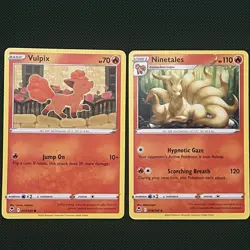 Pokemon TCG Vulpix Evolution Bundle Vulpix Ninetales Cards - Image 1