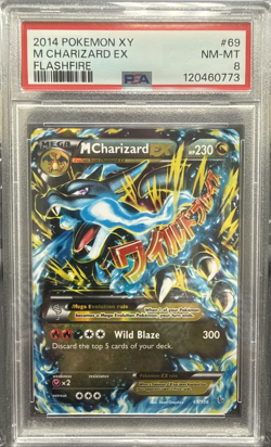 2014 POKEMON XY FLASHFIRE #69 M CHARIZARD EX PSA 8 - Image 1