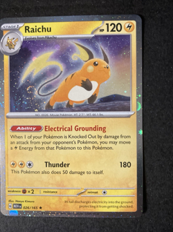 Raichu 026/165 Cosmos Holo 151 Sam's Club Exclusive Promo Pokemon TCG | SWIRL - Image 4