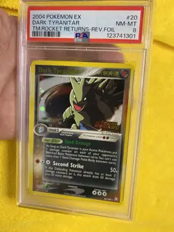 2004 Pokemon EX Team Rocket Returns Dark Tyranitar Reverse Foil 20/109 PSA 8 - Image 4