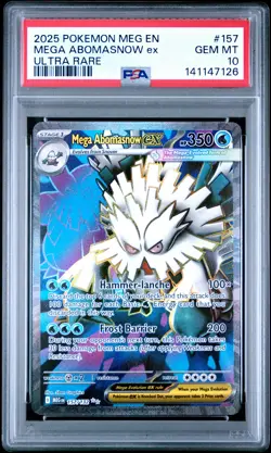2025 POKEMON MEG EN-MEGA EVOLUTION ULTRA RARE #157 MEGA ABOMASNOW EX PSA 10 - Image 1
