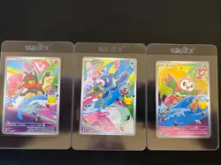 Pokemon First Partner Illustration Collections Rowlet 43 Litten 44 Popplio 45 - Image 1