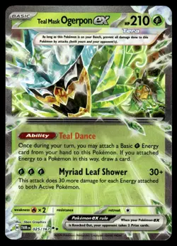2024 Pokemon - Twilight Masquerade - NM - Teal Mask Ogerpon ex Double Rare - Image 1