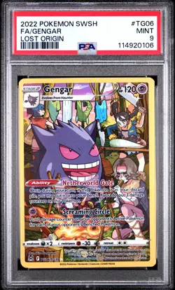 2022 POKEMON SWORD & SHIELD LOST ORIGIN #TG06 FULL ART/GENGAR PSA 9 - Image 1