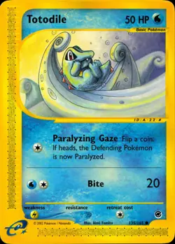 TOTODILE 135/165 COMMON EXPEDITION BASE SET POKEMON HP - Image 1