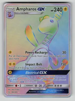 Ampharos GX 185/181 Rare Rainbow Team Up Pokemon NM - Image 1