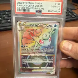 PSA 10 2022 POKEMON SWSH ALOLAN VULPIX VSTAR SILVER TEMPEST SECRET RAINBOW #197 - Image 1