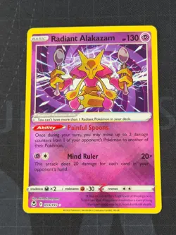 Radiant Alakazam 059/195 Pokemon Swsh12: Sword & Shield - Silver Tempest Holo #2 - Image 2