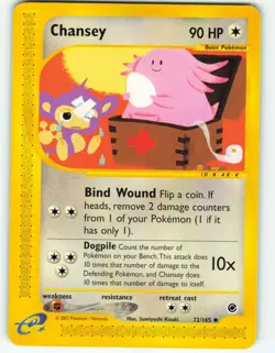 Chansey - 72/165 Expedition Base Set - Pokemon TCG - 2002 - Image 1