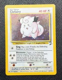 Pokemon TCG Base Set 2 Clefairy Holo Rare 6/130 Vintage - NM - Image 1