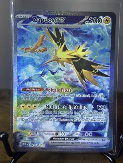 Pokemon TCG Scarlet & Violet 151 Zapdos Ex Secret Illustration Rare 202/165 NM - Image 1
