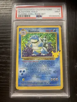 Pokemon TCG Holo Rare Blastoise Card 2/102 PSA 9 Celebrations Classic Collection - Image 1