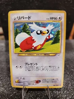 Delibird No. 225 Holo Rare Neo Revelation 2000 Japanese Pokemon Card LP - Image 1