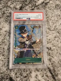One Piece Card Game - SABO (OP09-027) 3rd Anniversary Winner Foil Promo PSA 10 - Image 1