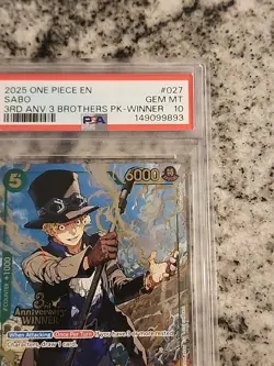 One Piece Card Game - SABO (OP09-027) 3rd Anniversary Winner Foil Promo PSA 10 - Image 3